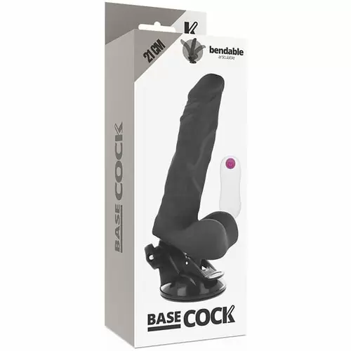 Вибромассажер с пультом управления BASECOCK REALISTIC BENDABLE REMOTE CONTROL BLACK 21 CM