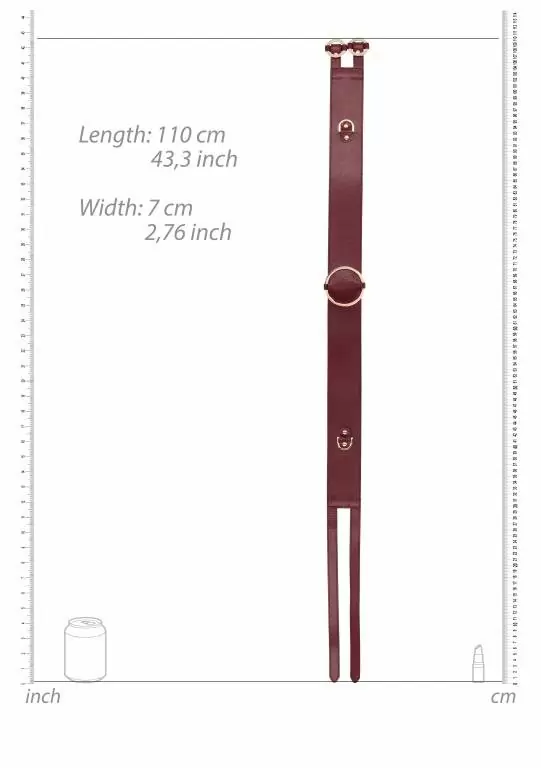 Ремень из искусственной кожи Ouch Halo - Waist Belt L/XL- Burgundy
