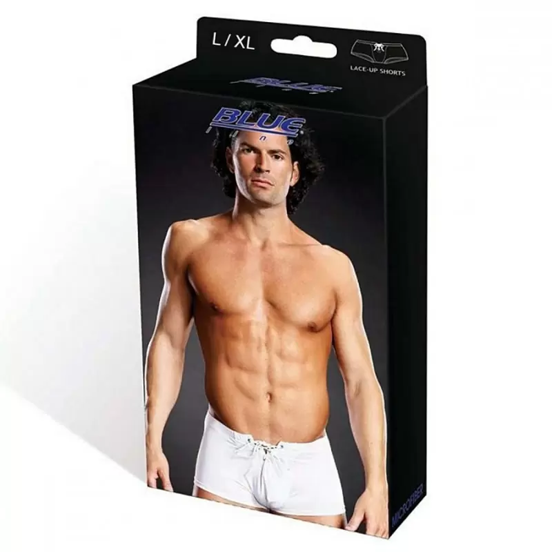 Белые боксеры BlueLine на шнуровке – L/XL