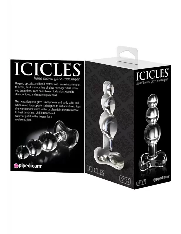 Анальная елочка Icicles No. 47 из стекла – прозрачный
