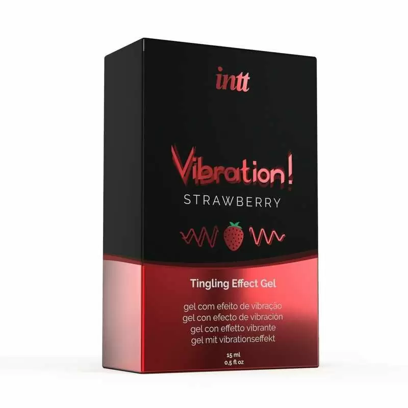 Жидкий интимный гель с эффектом вибрации Intt Strawberry - 15 мл.