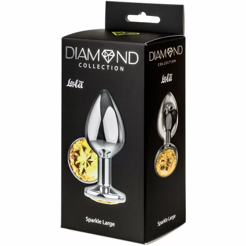 Анальная пробка Diamond Yellow Sparkle Large 4010-02Lola