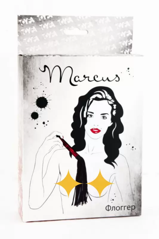 Флоггер 38 см с кружевной ручкой TOYFA Marcus – красный