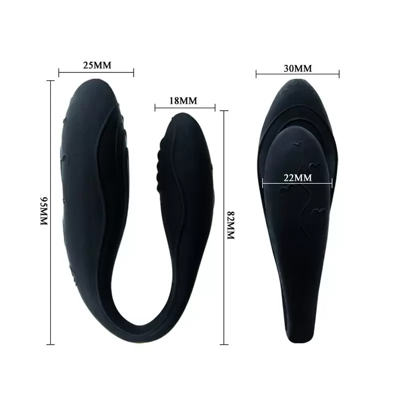 Многофункциональный вибромассажер для пар Indulgence Plus с пультом дистанционного управления – черный