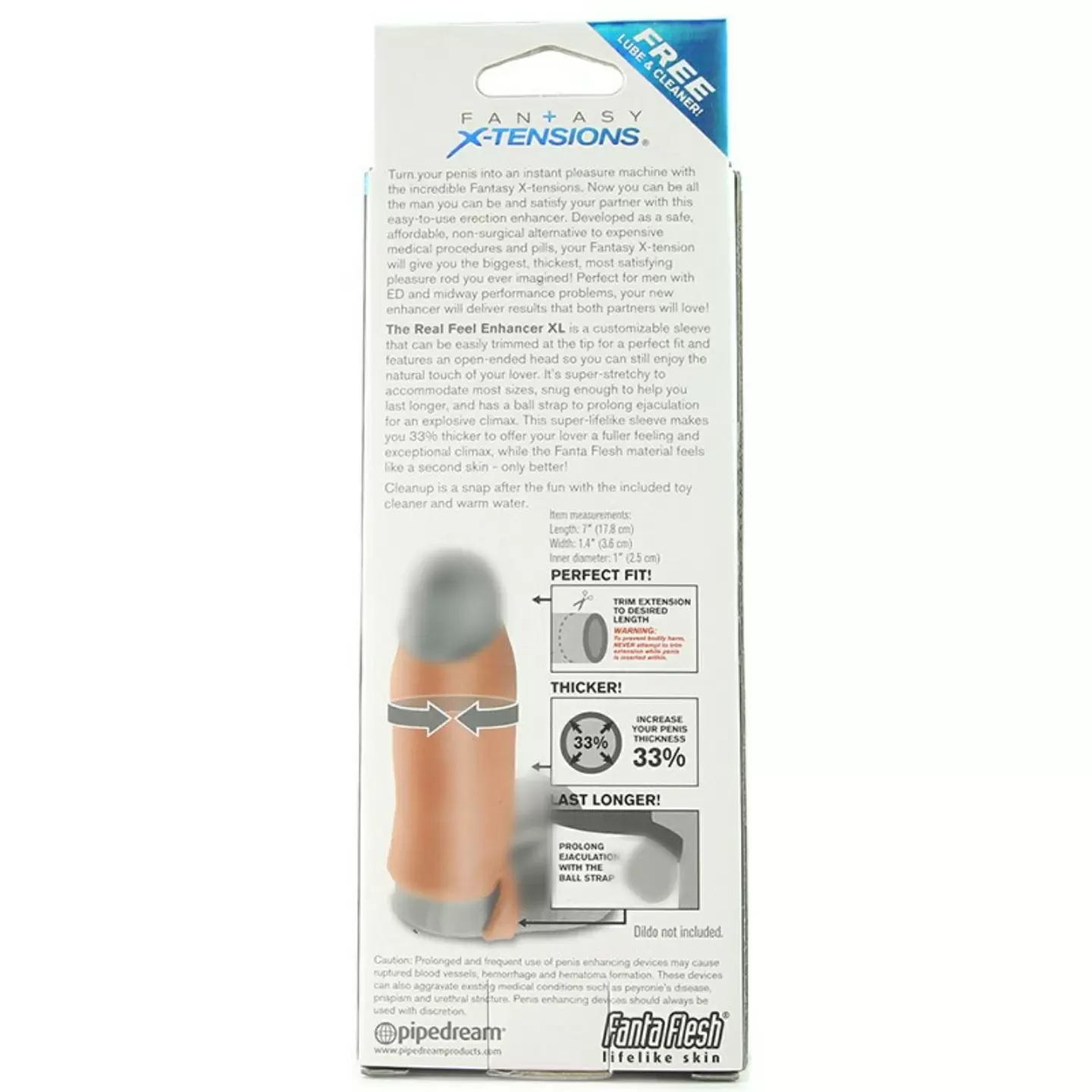 Насадка увеличитель Real Feel Enhancer XL с кольцом на мошонку – телесная	