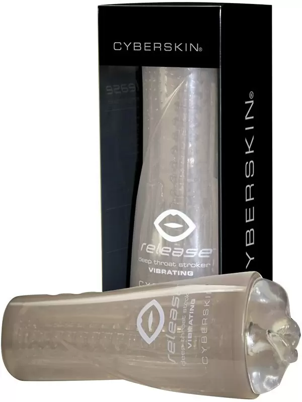 Мастурбатор ротик Deep Throat с вибрацией в тубусе – прозрачный