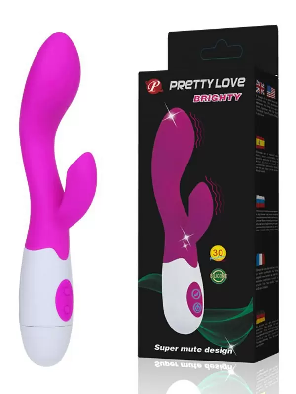 Мультифункциональный вагинально-клиторальный вибратор Brighty – пурпурный