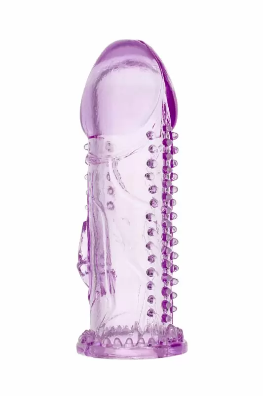 Насадка на пенис TOYFA с клиторальным стимулятором - фиолетовый