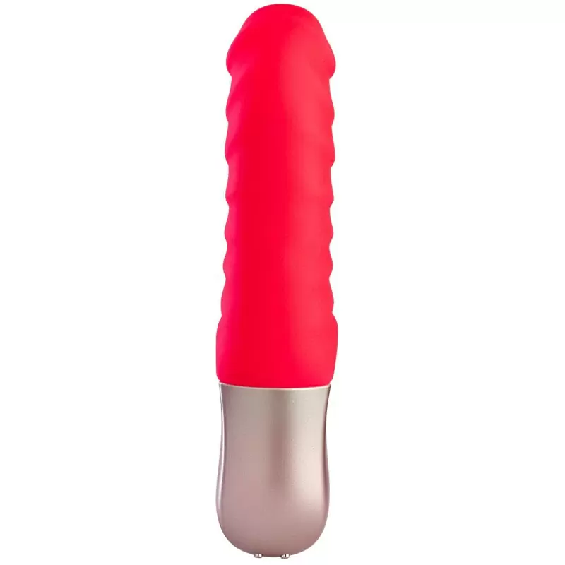 Фактурный вибратор Fun Factory Semilino, 17,5 см, силикон, красный