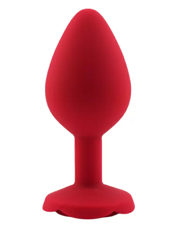 Анальная пробка Kanikule, с ограничителем в форме розочки, размер M, красная