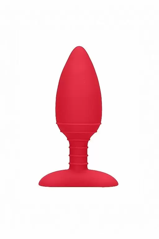 Анальная пробка с вибрацией и функцией нагрева Glow (красная)