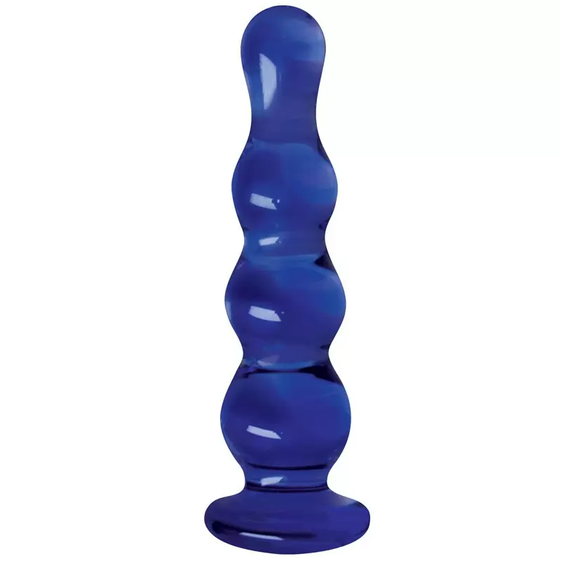 Анальная елочка из стекла Crystal Ripples – голубая