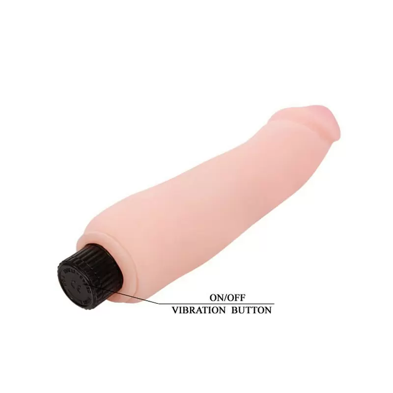 Гладкий вибромассажер-реалистик Multispeed Flexible Vibrator – телесный