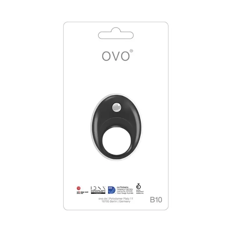 Эрекционное кольцо Ovo  B10 с вибрацией – черный