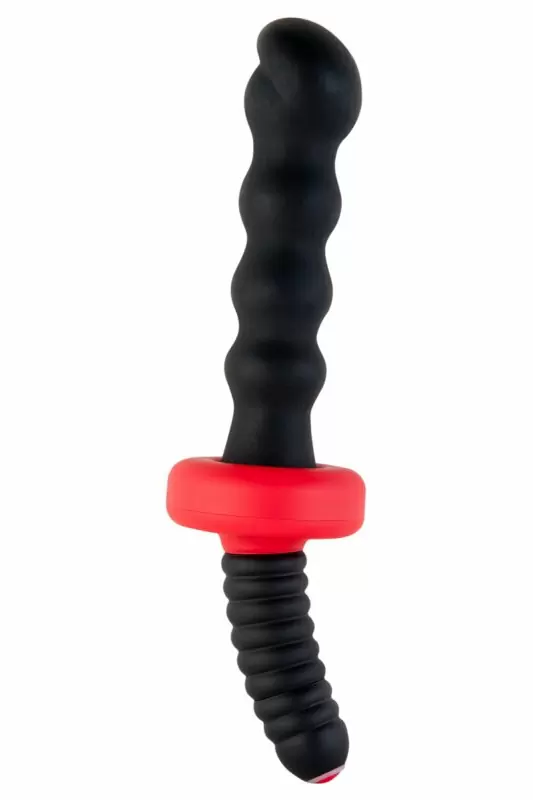 Анальный волнистый вибратор с двойным мотором TOYFA Black&Red – чёрный