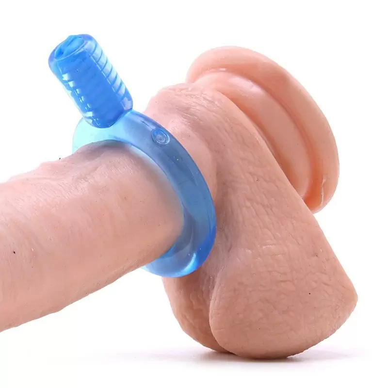 Упругое виброкольцо на пенис Screaming O - Go Vibe Ring одноразовое – синий