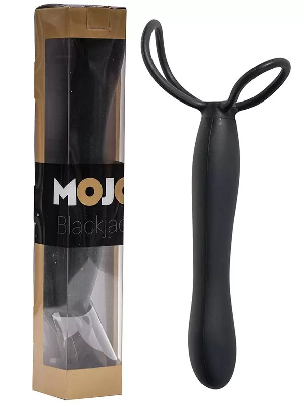 Насадка-фаллоимитатор Mojo Black Jack для двойного проникновения – черная