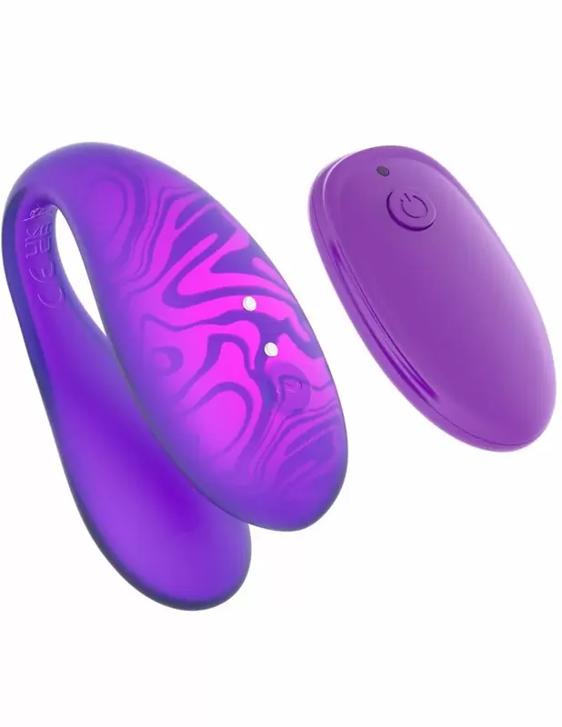 Парный вибратор Amovibe TWIN+ Purple, 8 см, 4 режима, управление через приложение, силикон, фиолетовый