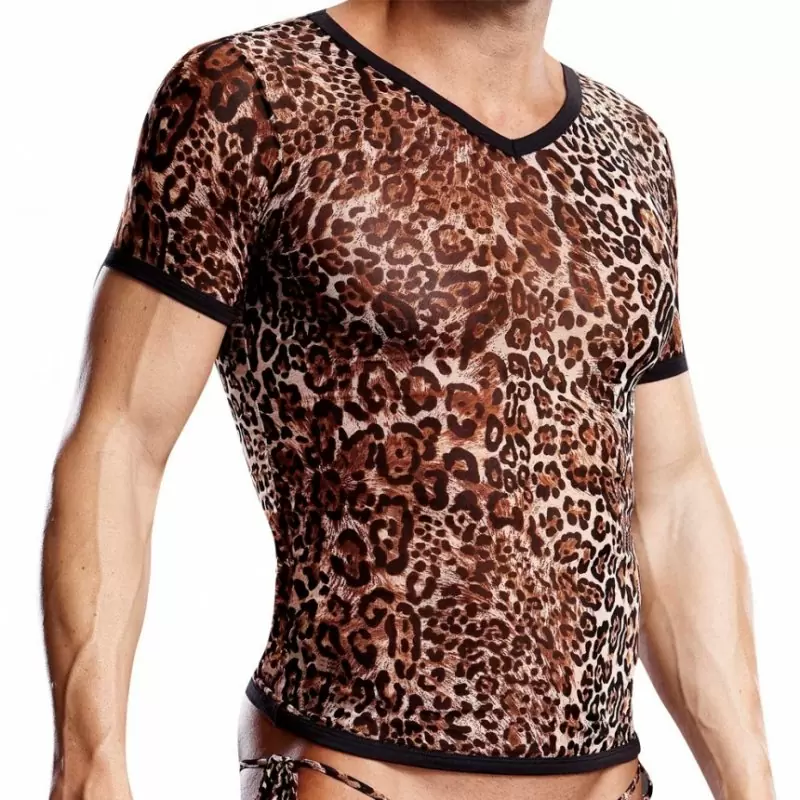 Леопардовая футболка BlueLine из сетки – L/XL