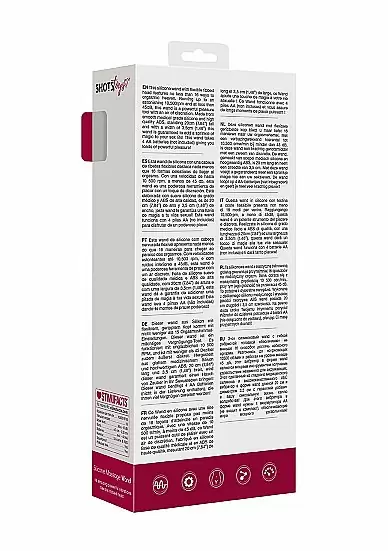 Универсальный вибратор Silicone Massage Wand, 16 режимов, 20 см, силикон, красный