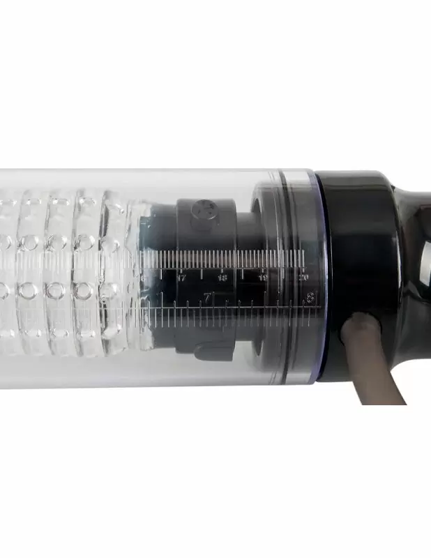 Нереалистичная вибропомпа-мастурбатор Orion Vibrating Multi Pump &amp Masturbator, 34 см, 5 скоростей, черный с прозрачным