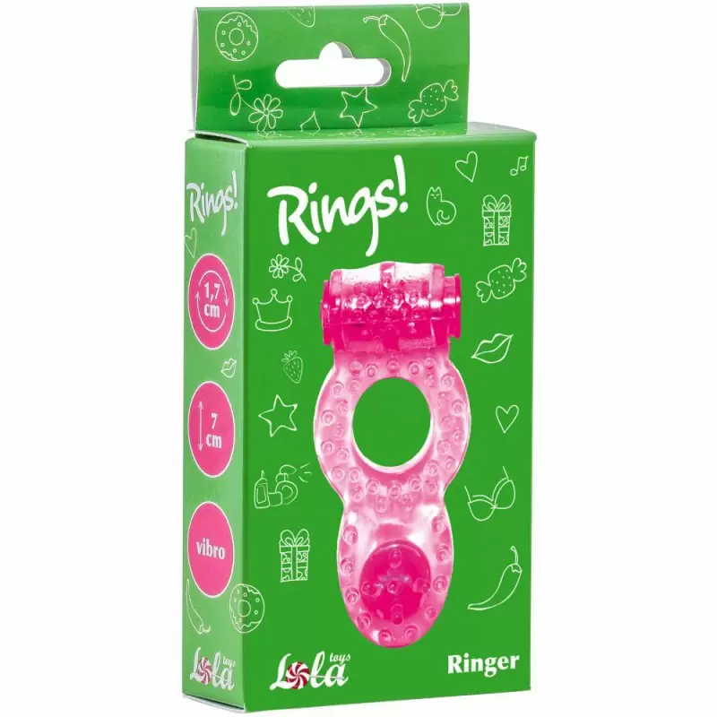 Эрекционное кольцо с вибрацией Rings Ringer pink 0114-73Lola