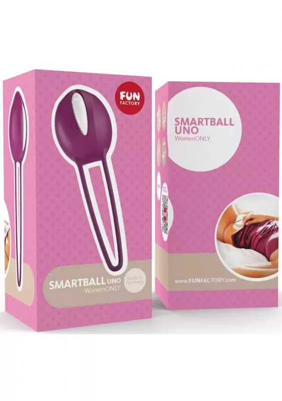 Вагинальный шарик со смещенным центром тяжести Fun Factory Smartball Uno, диаметр 3,6 см, фиолетовый