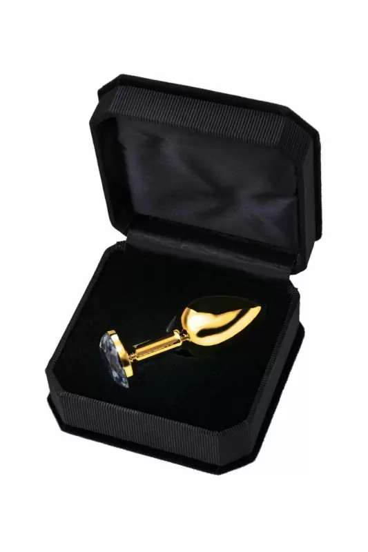 Изящная анальная пробка TOYFA с кристаллом цвета алмаза - золотистый с белым