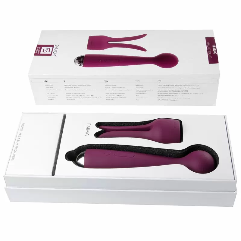 Инновационный вибромассажер Emma c функцией подогрева и емким аккумулятором - фиолетовый