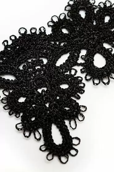 Черный кружевной браслет ручной работы Dolce Piccante Delicati 2 - XS