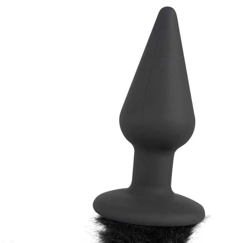 Анальная втулка с хвостом Plug with cat tail - черный