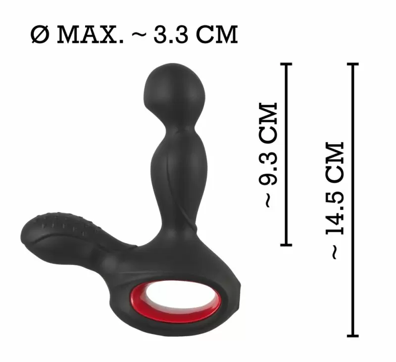 Массажер простаты с нагревом, ротацией и пультом ДУ Silicone Prostate Plug: 14.5 см, 13 режимов, силикон