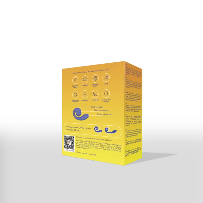 Голубой анатомический вибратор SVibe GIZI Lite с 2 моторами и 5 режимами, 12 см