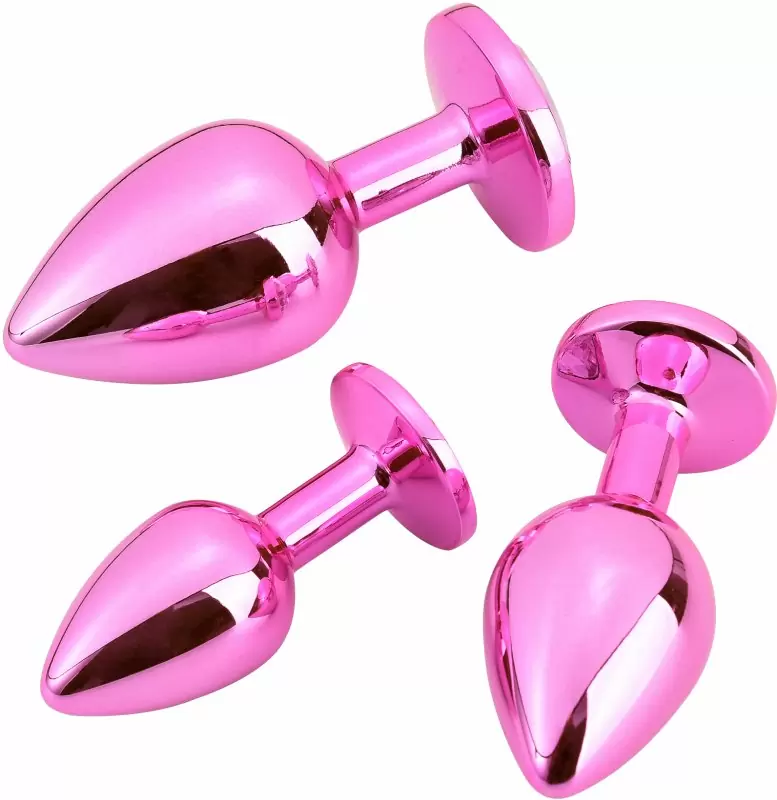 Розовая алюминиевая анальная пробка Small