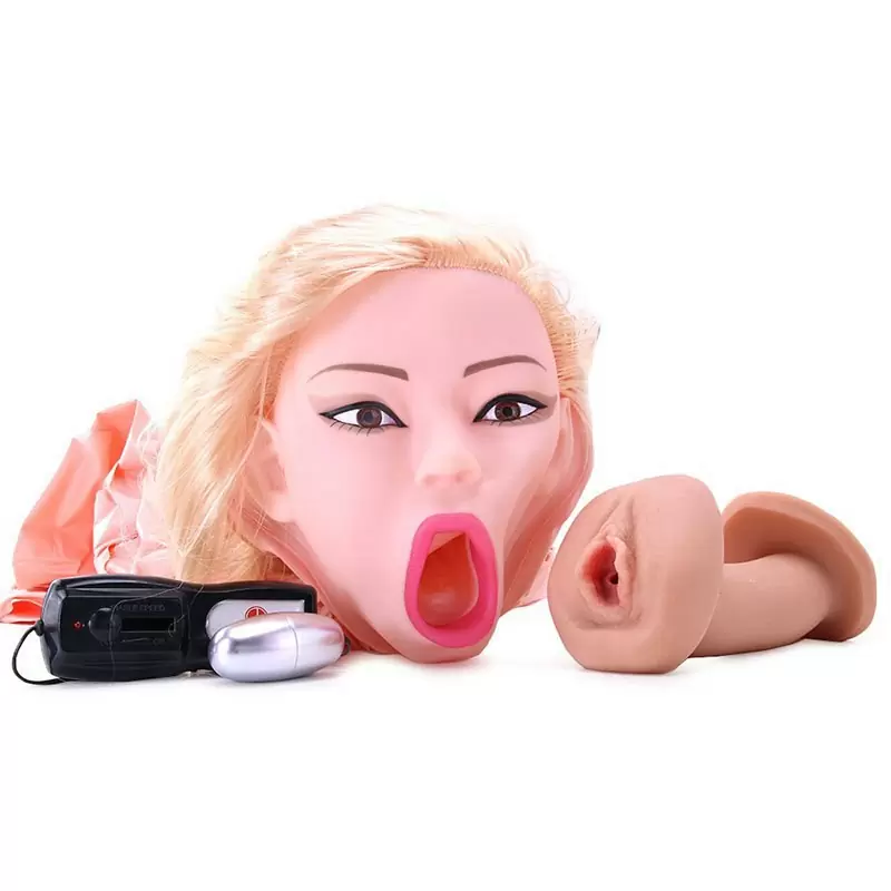 Кукла надувная на коленях Bree Olson с вибрацией