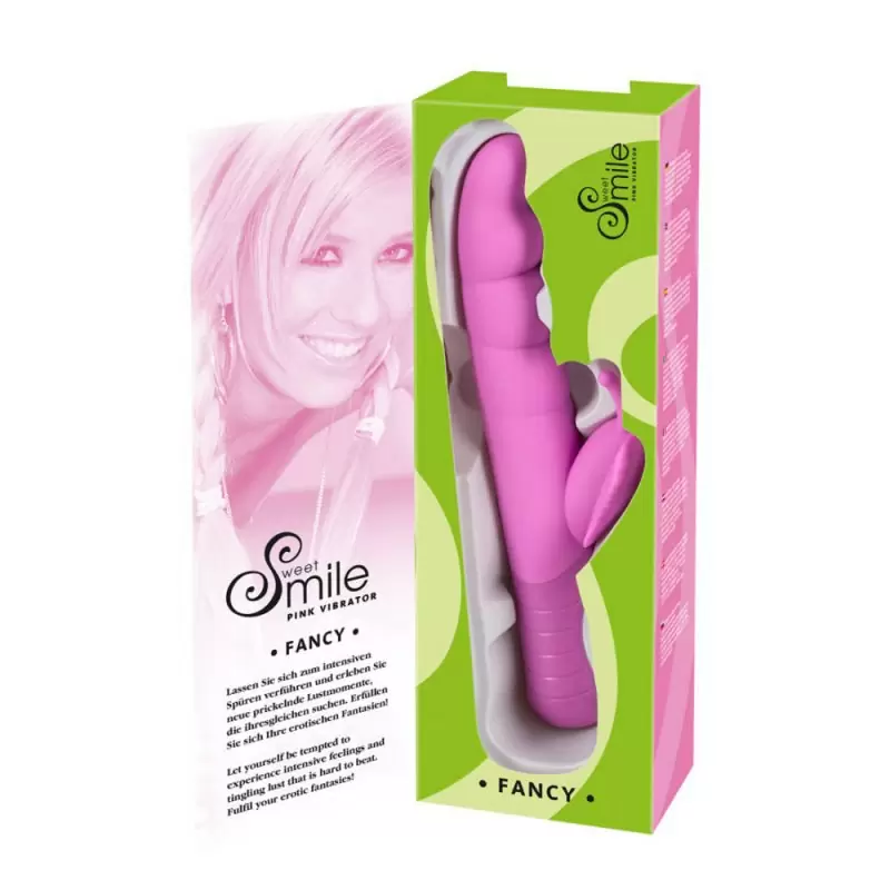 Вибратор двойного действия с ротацией Smile Fancy - розовый