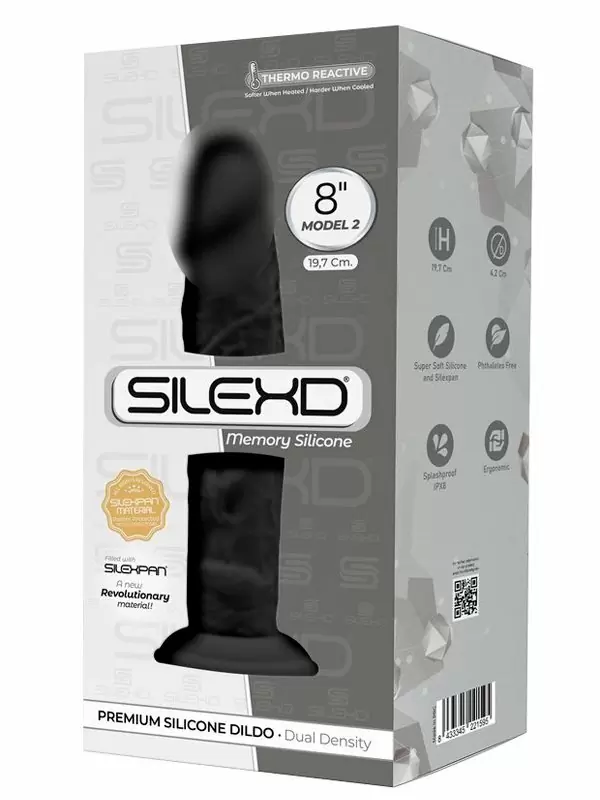 Реалистичный фаллоимитатор SILEXD Model 2, 19,7 см, силикон, черный