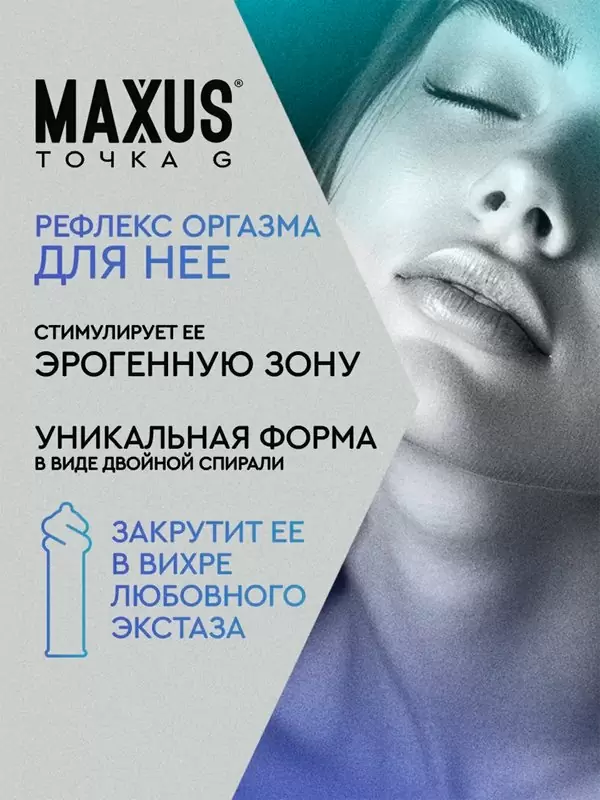 Гладкие презервативы MAXUS G Spot, двойная спираль, 18 см, 3 шт