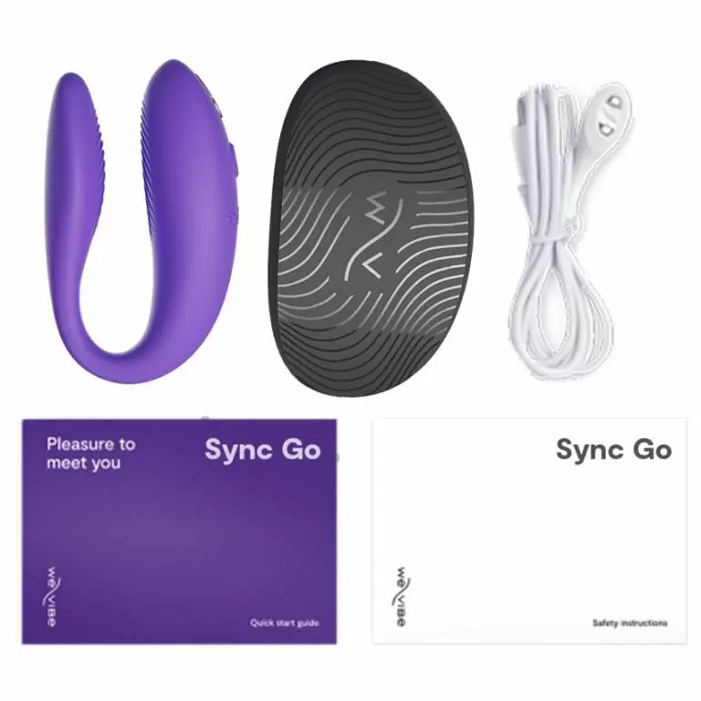 Вибратор для пар We-Vibe Sync Go, управление через приложение, 7,5 см, фиолетовый