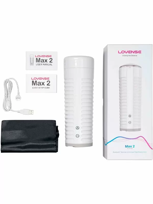 Нереалистичный мастурбатор LOVENSE MAX 2, 20 см, ТПЕ, белый