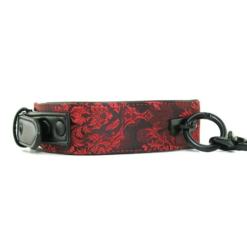 Ошейник с цепью Scandal Collar with Leash атласный