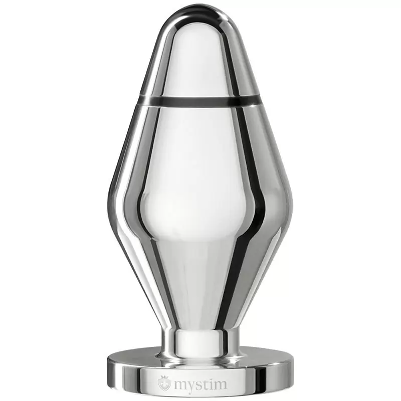 Большая анальная пробка Big John XL с электростимуляцией – серебристый