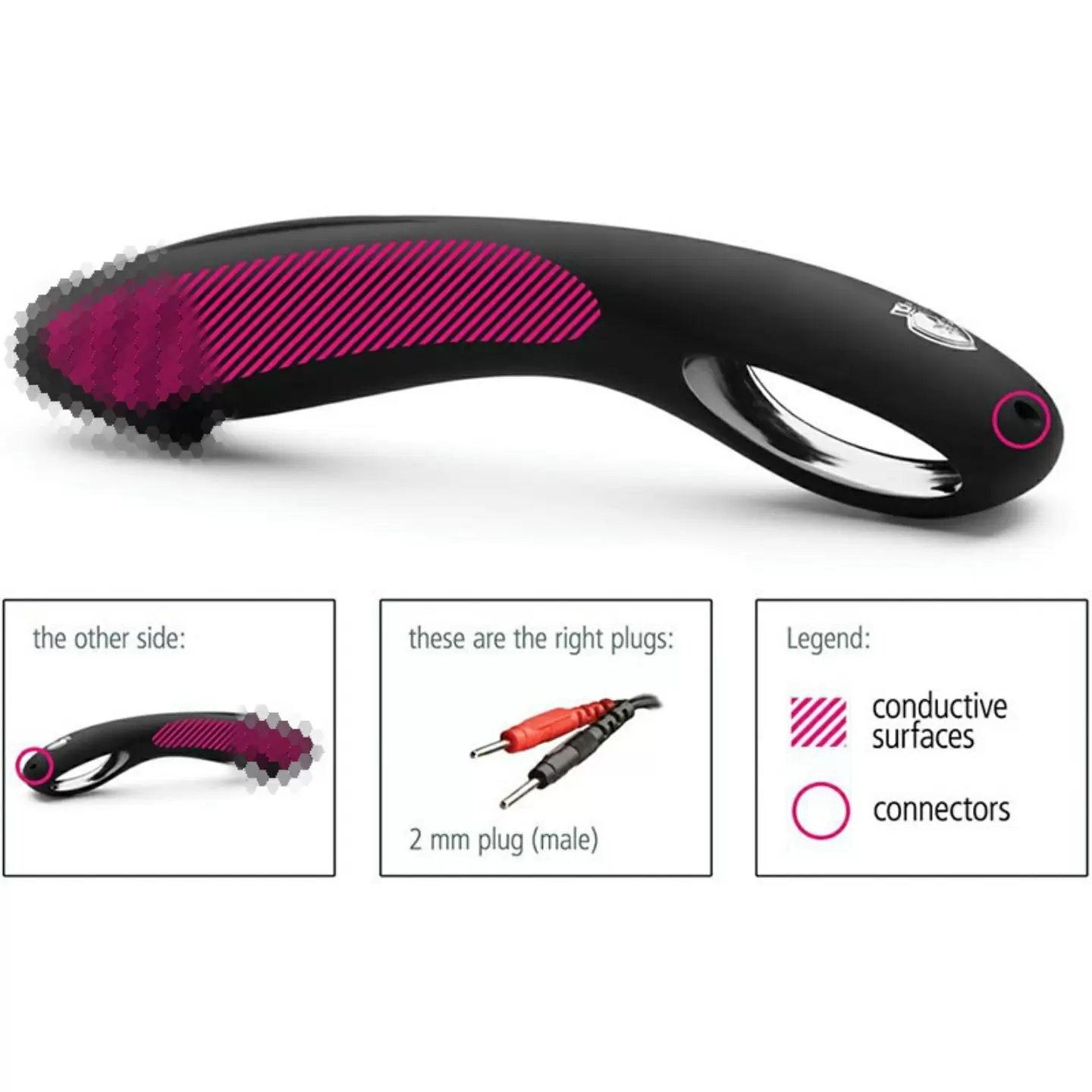 Массажер Charging Chester с электростимуляцией – черный