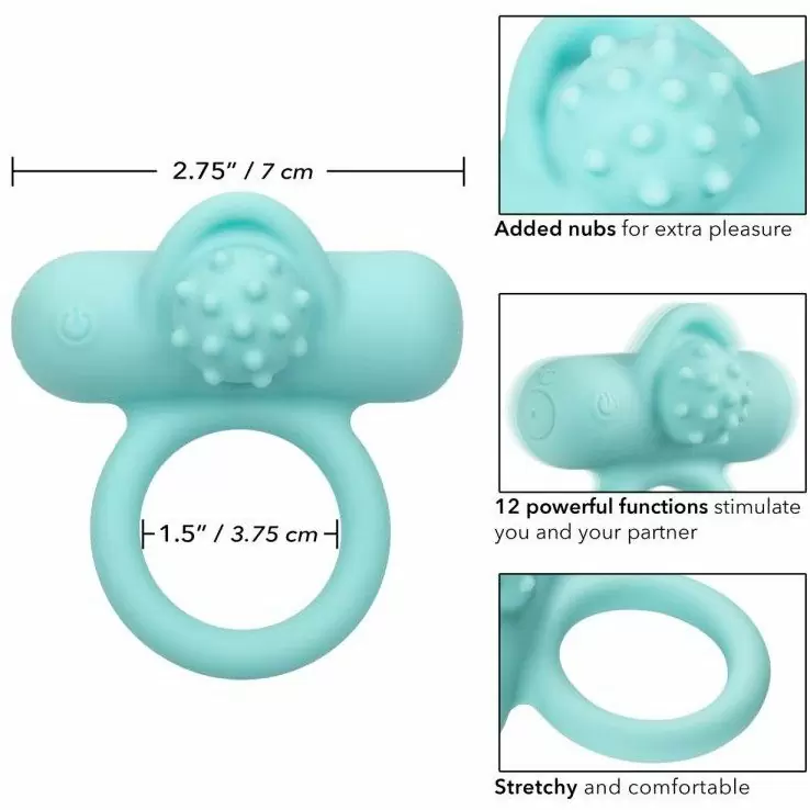 Перезаряжаемое эрекционное виброкольцо Silicone Rechargeable Nubby Lover’s Delight