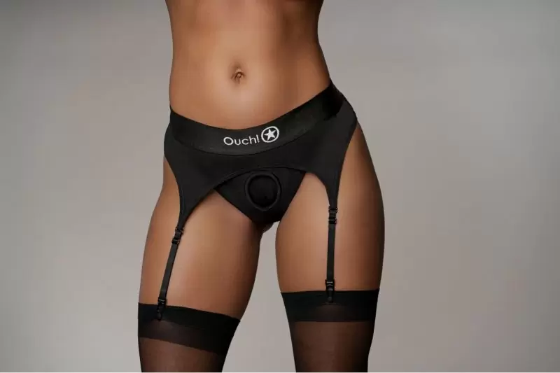 Гартер с трусиками для страпона и вибропулей - M/L
