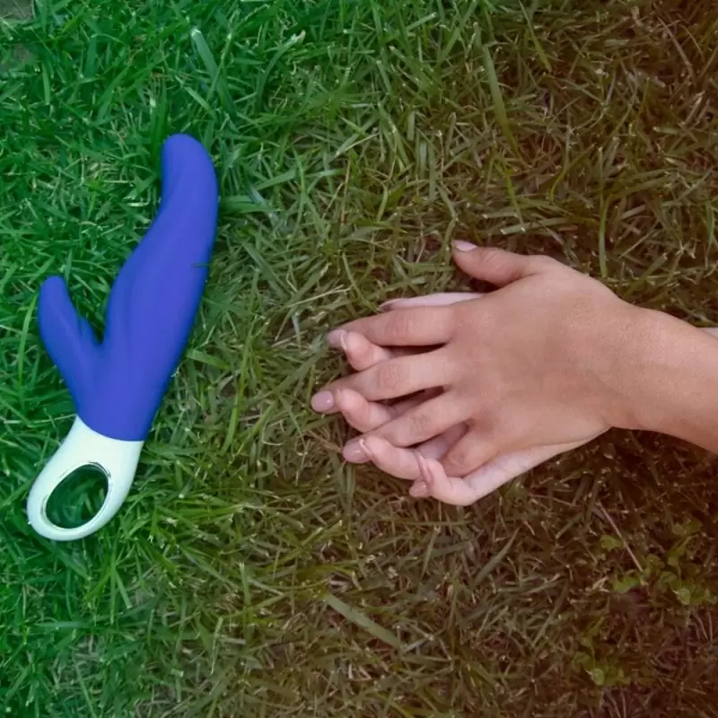 Инновационный вибратор-кролик Fun Factory LADY Bi, 6 режимов, 11,5 см, синий