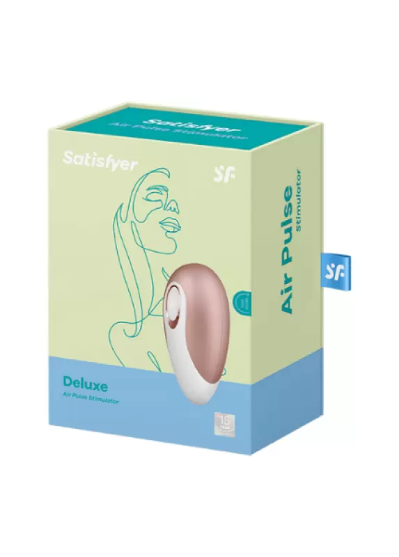 Бесконтактный волновой вибростимулятор клитора Satisfyer Pro Deluxe – золотистый с белым