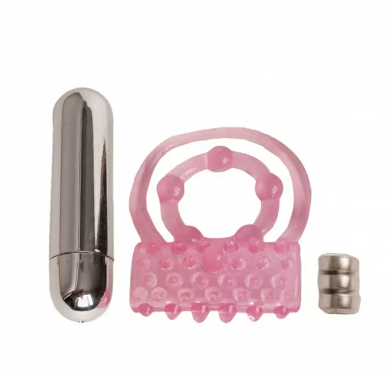 Эрекционное виброкольцо TOYFA A-Toys с петлей для мошонки — розовое, диаметр 2 см, ТПЕ