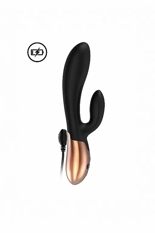 Вибратор-кролик с функцией нагрева Exquisite (черный): 20.5 см, 10 режимов вибрации, АБС/силикон