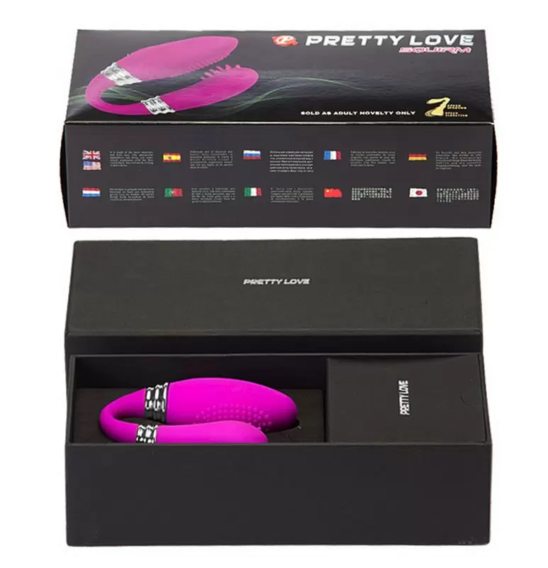 Вибратор для двоих Squirm с функцией переминания – пурпурный